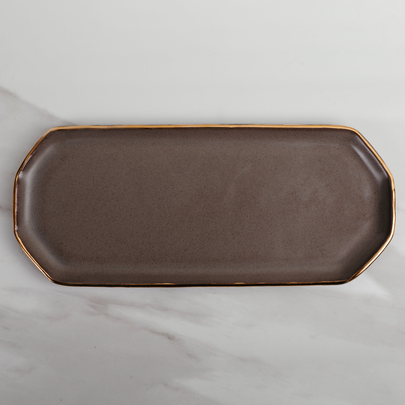 22K Gold Rimmed Display Tray - Gunmetal Grey