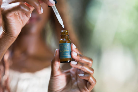 Glow Vitamin C Serum being used for brightening skin!