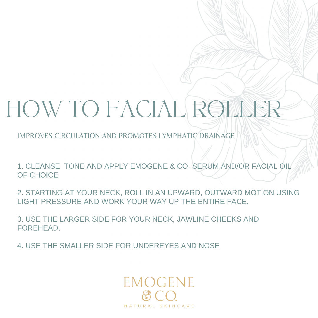 Rose Quartz Facial Roller and Facial Oil Set